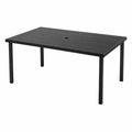Stół ogrodowy aluminiowy 150 cm czarny z otworem na parasol