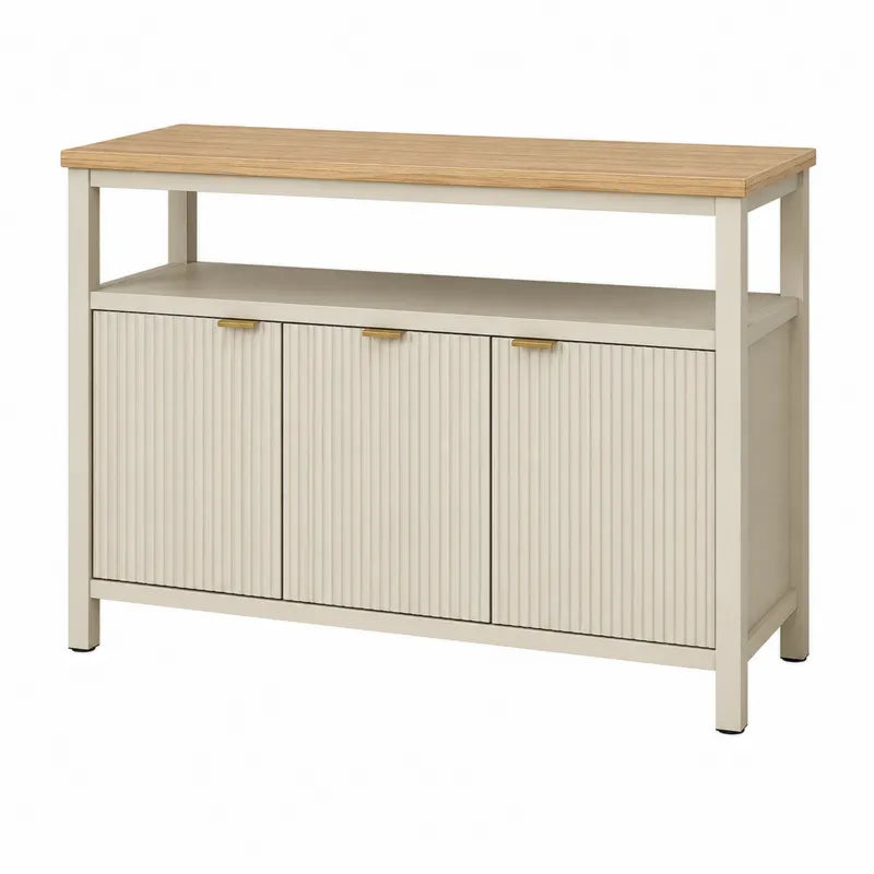 Komoda MDF 120 cm z trzema drzwiami beżowy