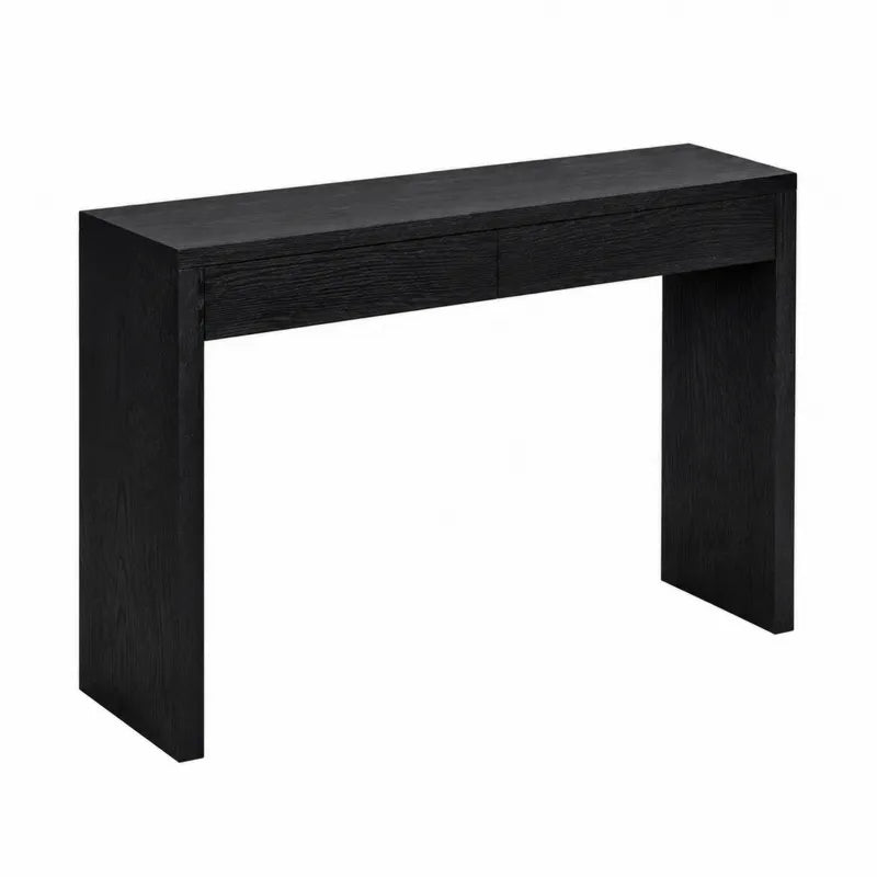 Czarna konsola z płyty MDF z okleiną dębową 120x30x75 cm