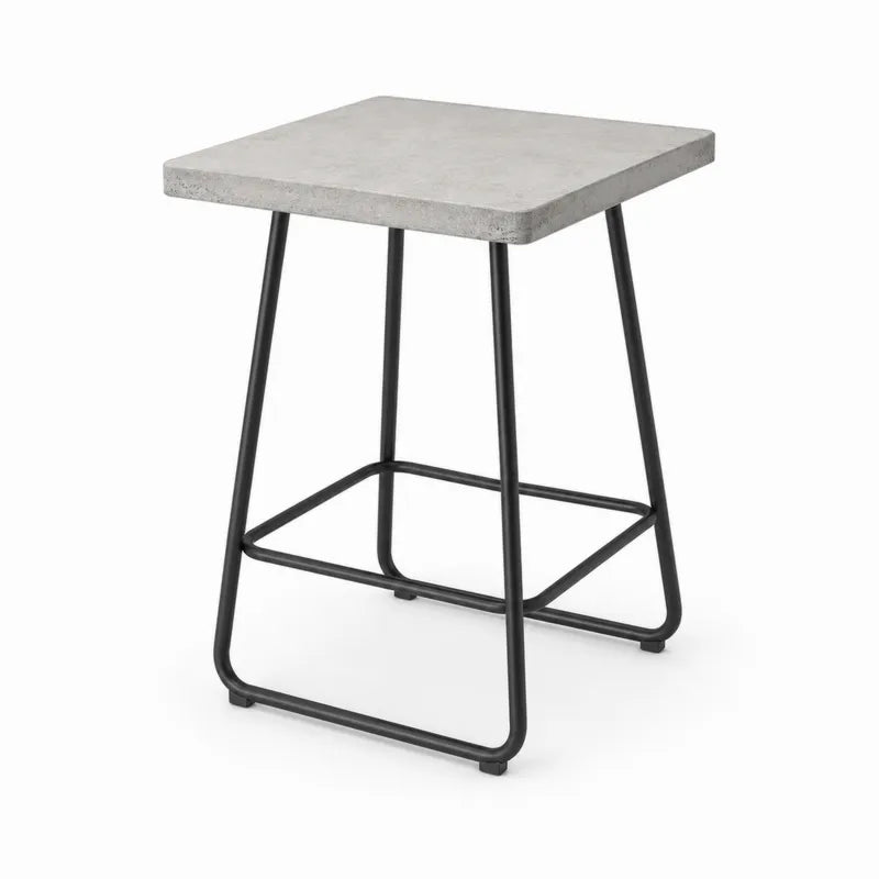 Stół barowy betonowy blat metalowe nogi 60x60x90 cm szary