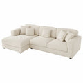 Sofa narożna kremowa tkanina 300 cm