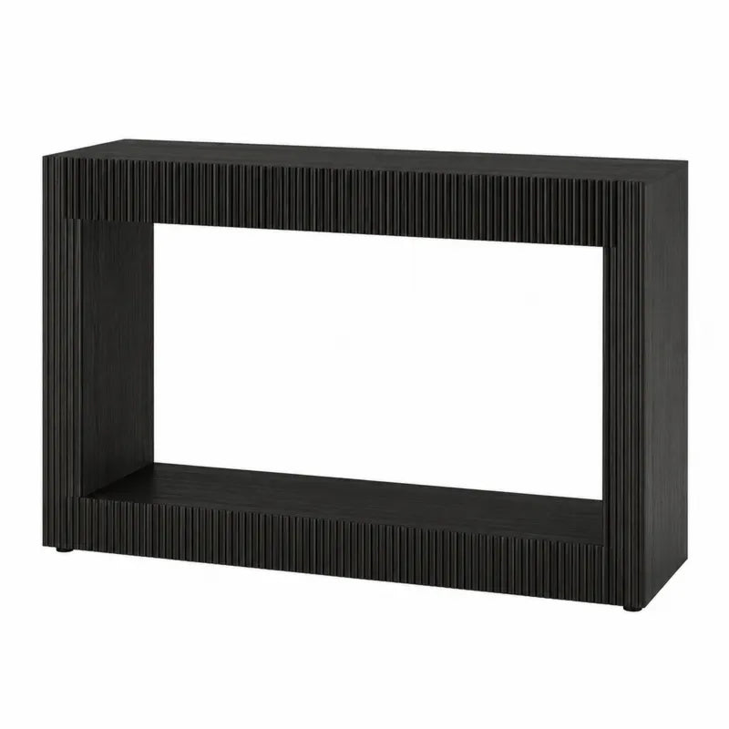 Konsola z drewna brzozowego czarna 120x30x80 cm