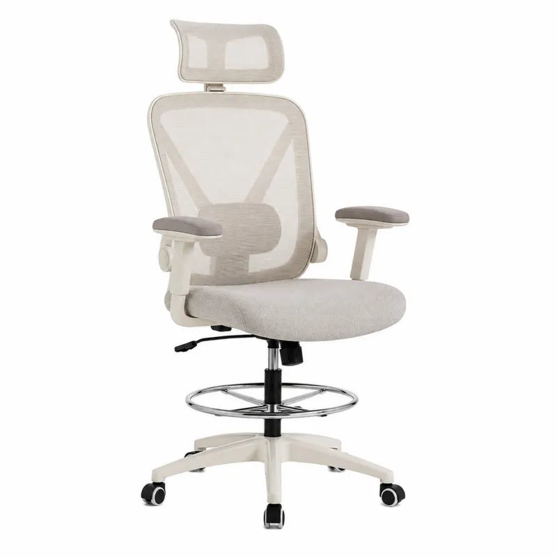 Krzesło biurowe ergonomiczne z siatką beżowe