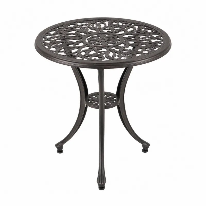 Stół ogrodowy z aluminium o średnicy 60 cm, czarny