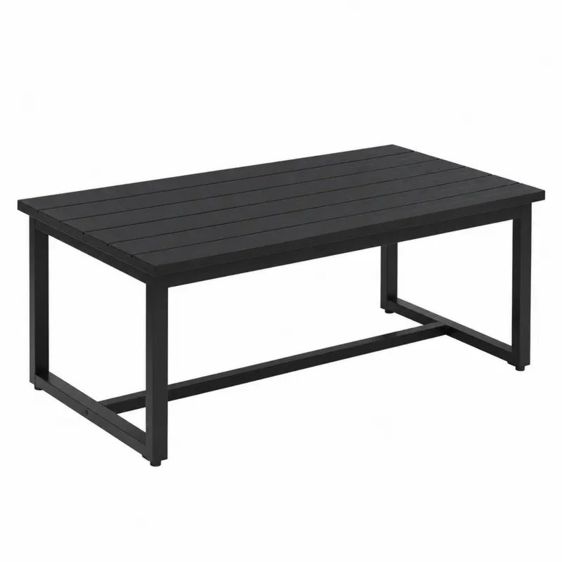 Stół ogrodowy aluminiowy z czarnym blatem 75x150x40 cm