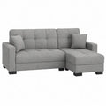 Sofa narożna modułowa poliester szary