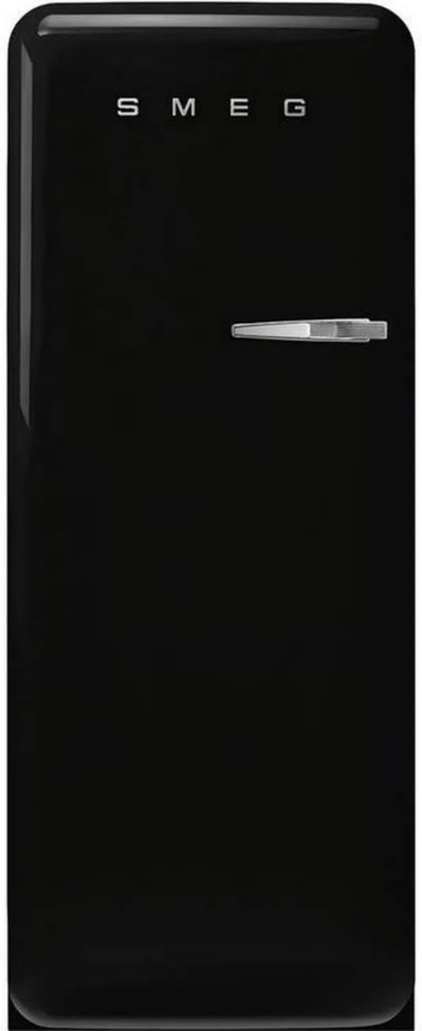 Jednodrzwiowa lodówka SMEG FAB 28, elegancki design, czarny