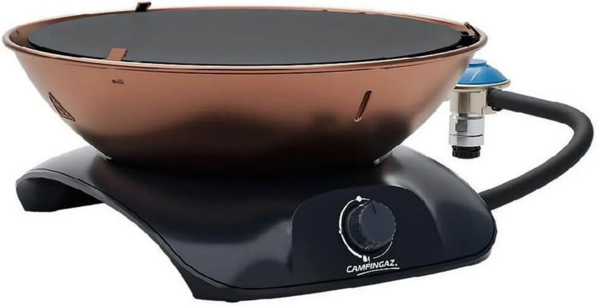Campingaz 360 Grill CV, przenośny grill stołowy z pokrywą, idealny na balkon, moc 2200 W, zasilany kartuszem gazowym CV470 Plus