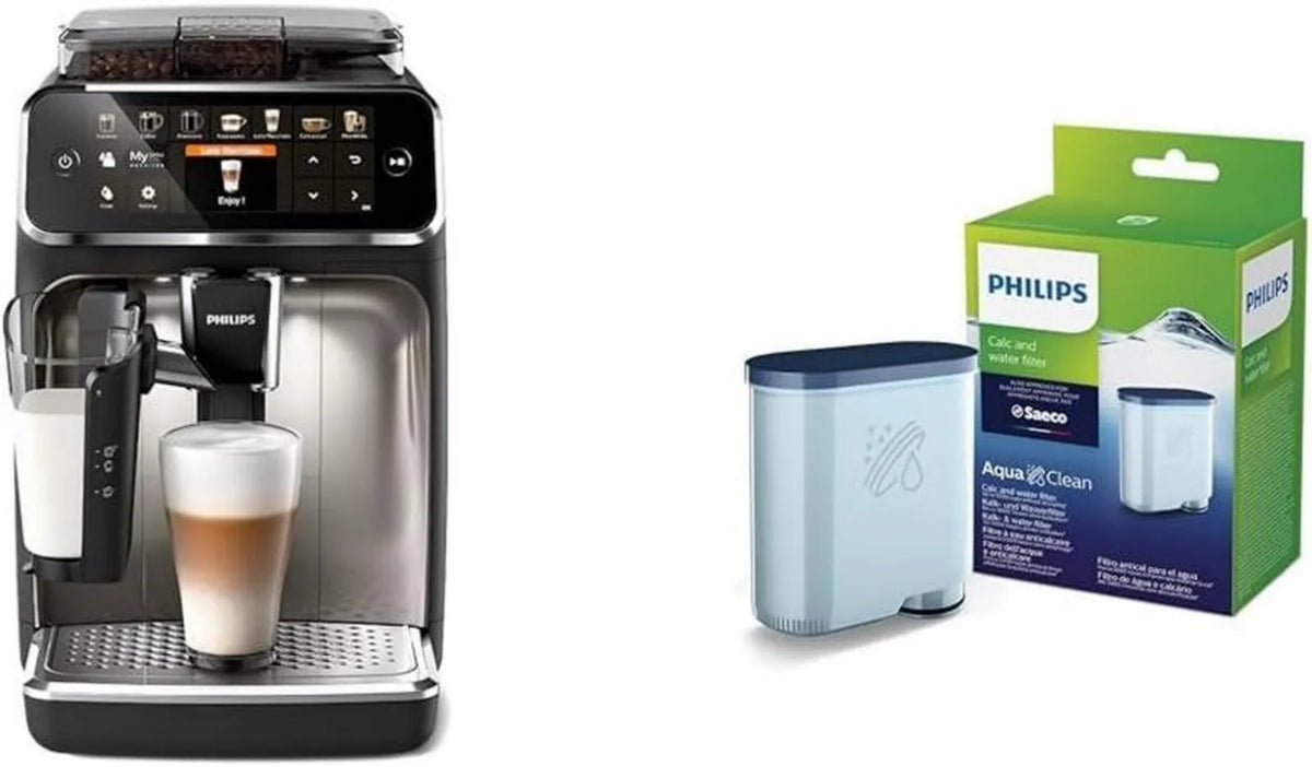 Philips Ekspres do Kawy 5400 Series z Automatycznym Mlecznym Systemem + Filtr Wody AquaClean