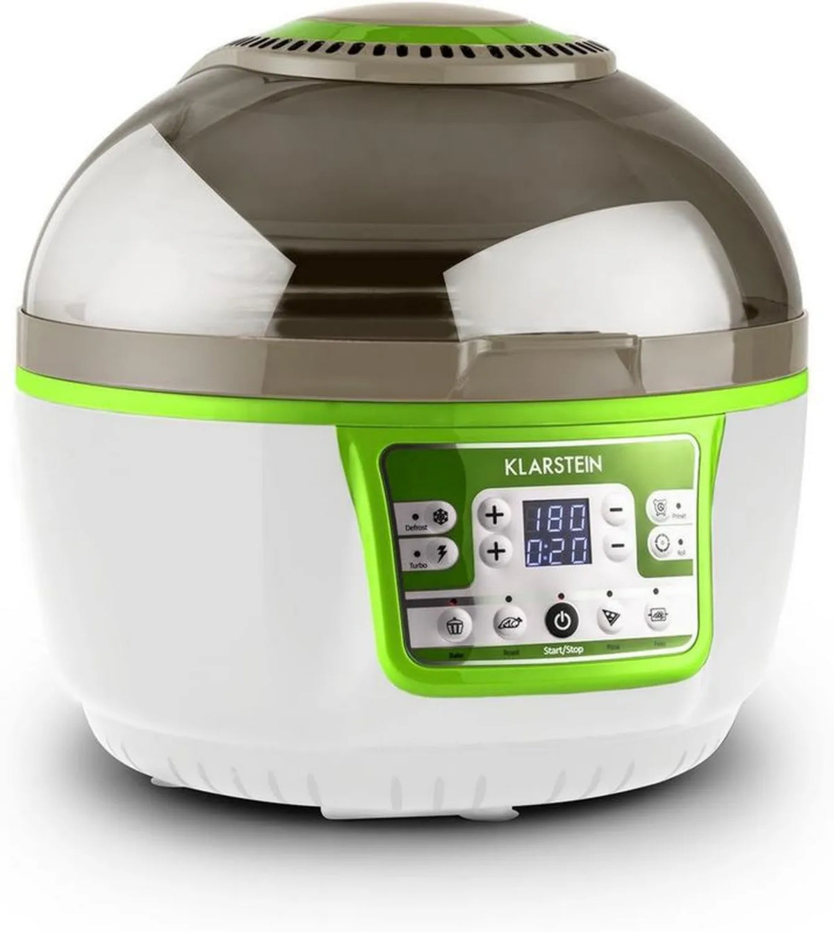 Klarstein VitAir Turbo - Zdrowa frytkownica na gorące powietrze, 1400 W, 9 L, zielono-biała