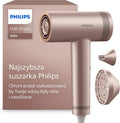 Suszarka Philips 8000: Technologia ThermoShield, 1400W, Rose Champagne