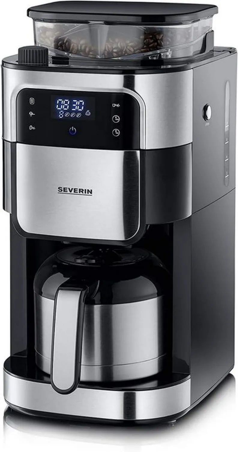 SEVERIN KA 4814 ekspres do kawy z młynkiem, dzbanek termiczny, regulowane mielenie, 1000 W, 8 filiżanek