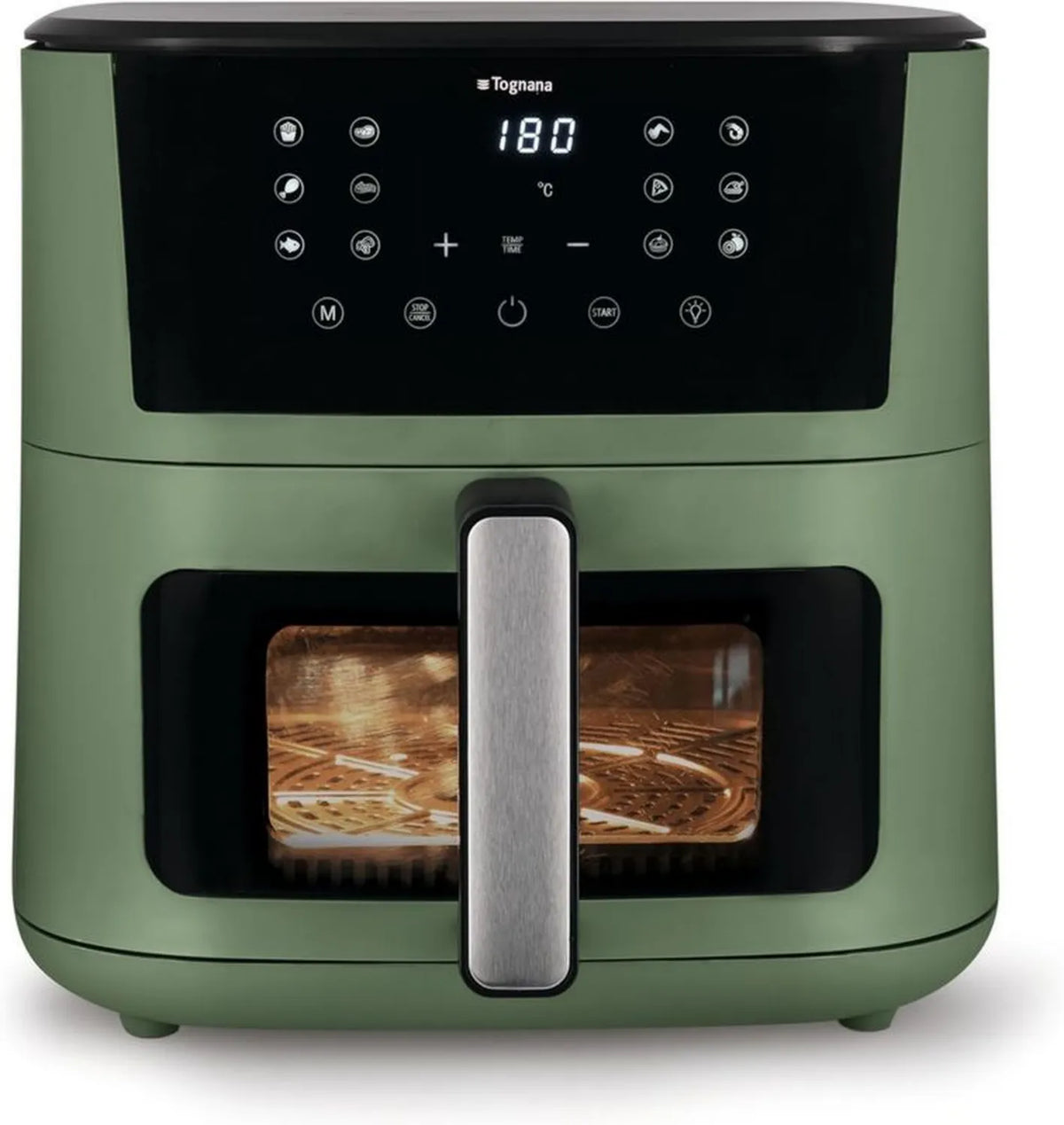 Tognana Iridea frytkownica powietrzna 10 l, podwójna grzałka, wyświetlacz LCD, timer, 80-200°C, okienko, 2300 W, zielona szałwia