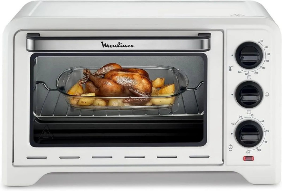 Moulinex Piekarnik Optimo 19 L, piekarnik wielofunkcyjny do chleba, pizzy i ciast, 6 trybów, biały