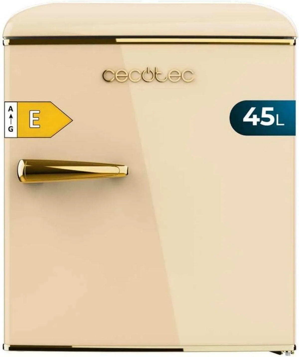 Cecotec Retro Lodówka 45L Bolero CoolMarket TT 45 E Beżowa, 55x44,7 cm, Klasa E, Z Iceboxem