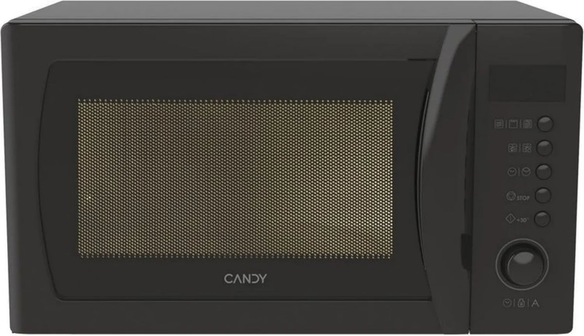 Candy CMGA20SDLB Kuchenka Mikrofalowa z Grillem 20L, 700-1050W, 5 Poziomów Mocy, 8 Programów, Alert Dźwiękowy, Talerz 25,5 cm, Grill, Rozmrażanie, Lewe Otwarcie, Czarna
