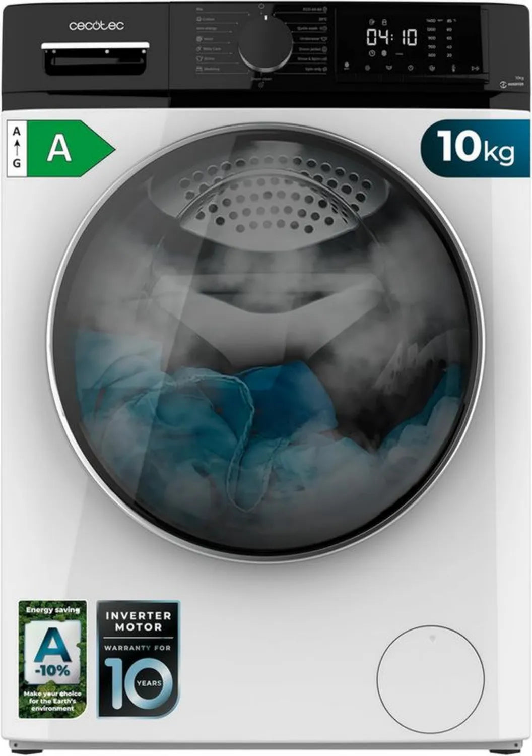 Pralka Cecotec Bolero DressCode 10 kg Inverter, 1400 obr/min, Zabezpieczenie antybakteryjne