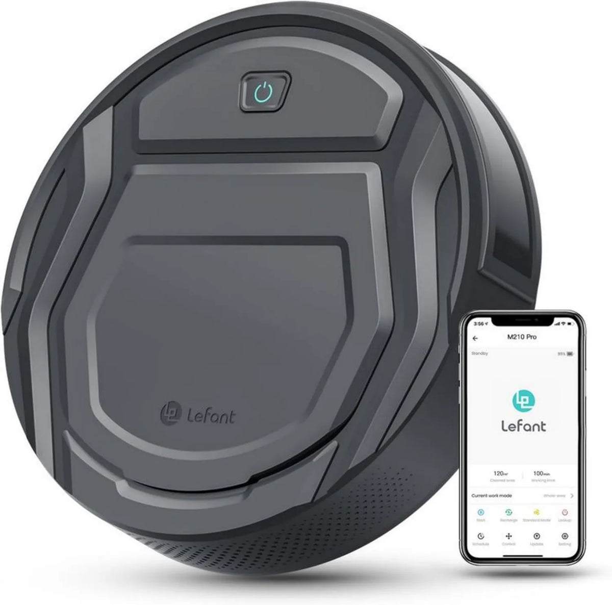 Lefant Robot Sprzątający WiFi Ultra Cichy z Alexa, Samoładujący do Domu i Zwierząt