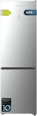 Cecotec Lodówka Combi 456L No Frost Inox, 201cm x 59,5cm, Inwerterowa, Energooszczędna