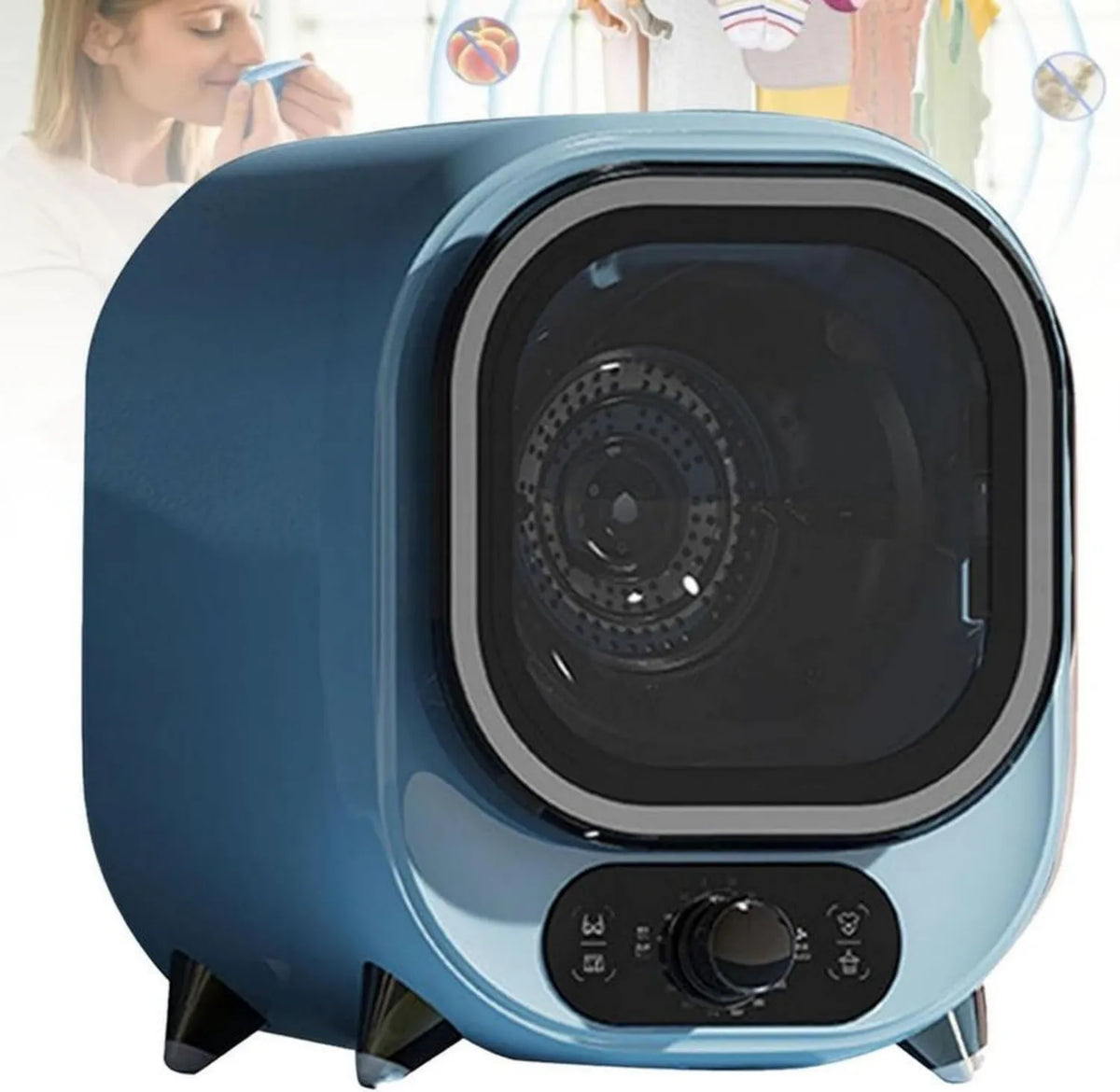 Przenośna suszarka kondensacyjna 5 kg, z wyciskarką 0,8 kg, do domu, kolor niebieski