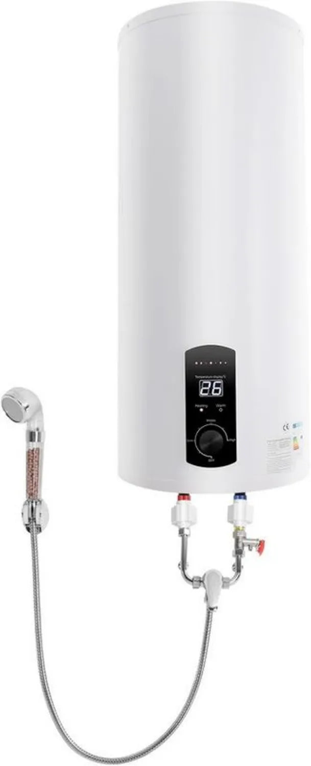 Elektryczny ogrzewacz wody 60 l, 2000 W, z kranem i prysznicem, IPX4, montaż ścienny