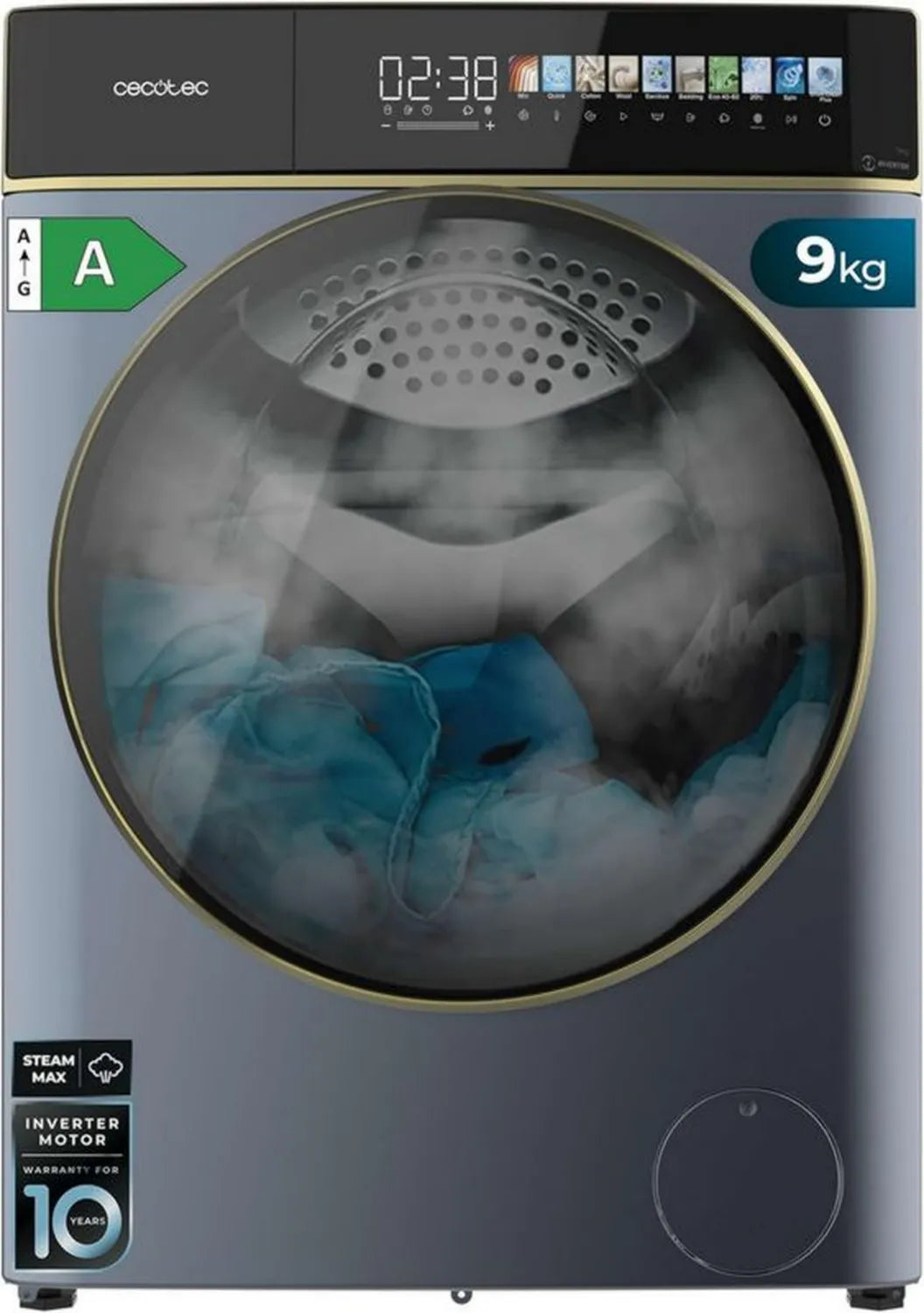 Pralka Cecotec Bolero DressCode 9900 9kg Inverter Niebieska 1400 obr/min 11 programów