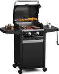 Grill elektryczny Blumfeldt ElectricPro 3000 W, balkonowy i zewnętrzny, żeliwny ruszt, termometr, kompaktowe stoły boczne, 100-330°C, łatwe czyszczenie
