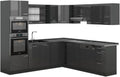 Vicco Kuchnia narożna 247x60 cm, Antracyt połysk, Model R-Line