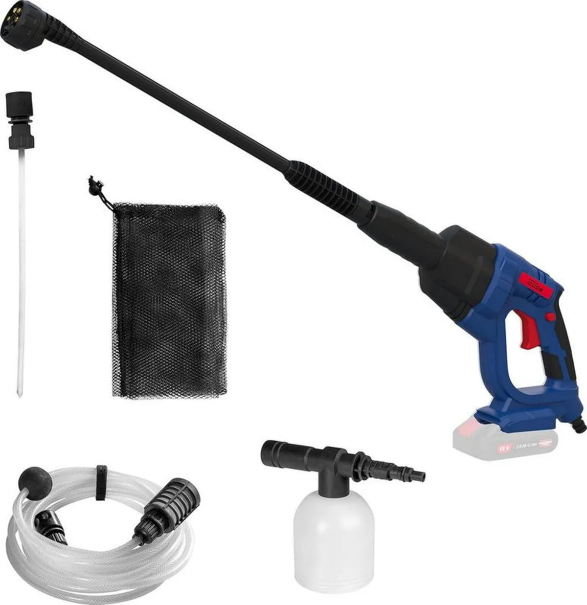 Bezprzewodowa myjka ciśnieniowa Güde DR 18-0, 18V, 22 bary, 120 l/h, wielofunkcyjna dysza