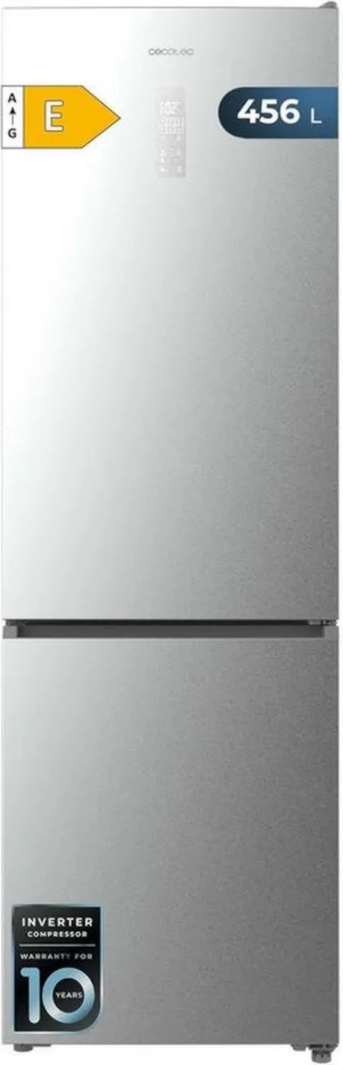 Cecotec Lodówka Combi 456L No Frost, 201 cm, 59,5 cm, Inox, Energooszczędna