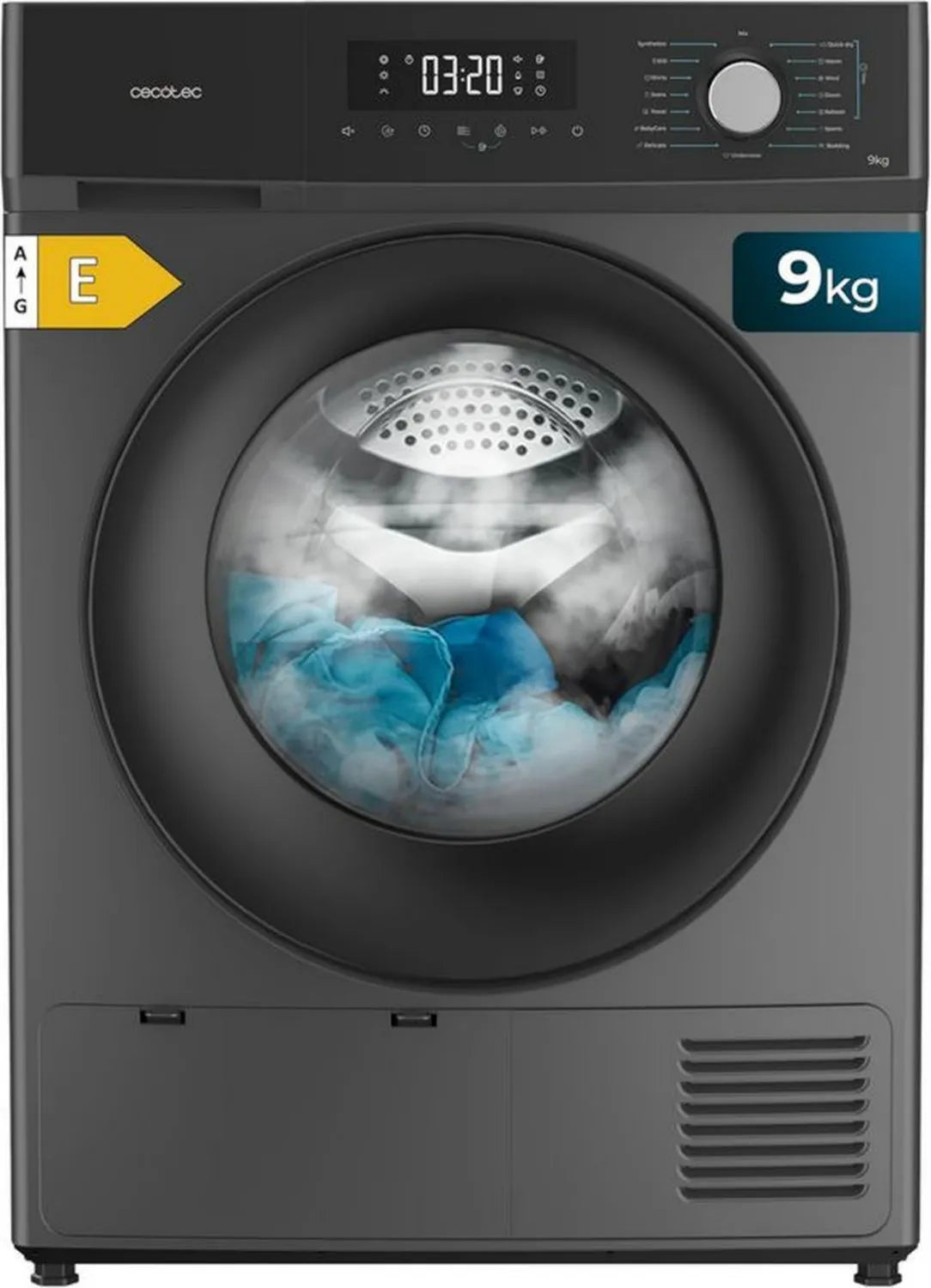 Cecotec Suszarka do Ubrań 9 kg Bolero z Pompą Ciepła, 15 Programów, Klasa A++