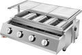 Stalowy grill gazowy 4-palnikowy z bocznym palnikiem do ogrodu i na imprezy