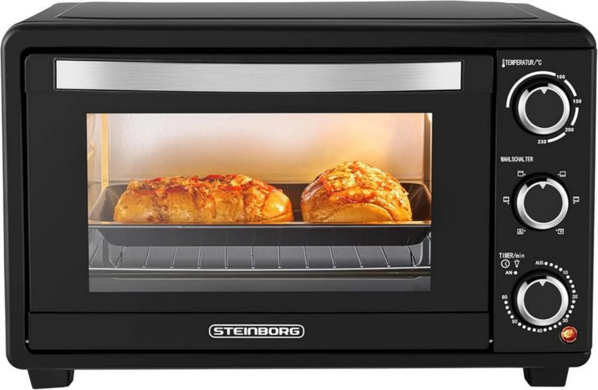 Steinborg Kompaktowy piekarnik z termoobiegiem, 25L, wielofunkcyjny 3w1, energooszczędny