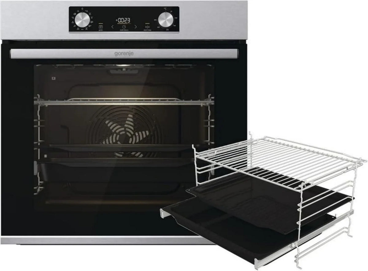 Gorenje OptiBake BPS 6737 E14X piekarnik do zabudowy, 77L, piroliza, GentleClose, ExtraSteam, Air Fry, 300°C, PerfectGrill, inox