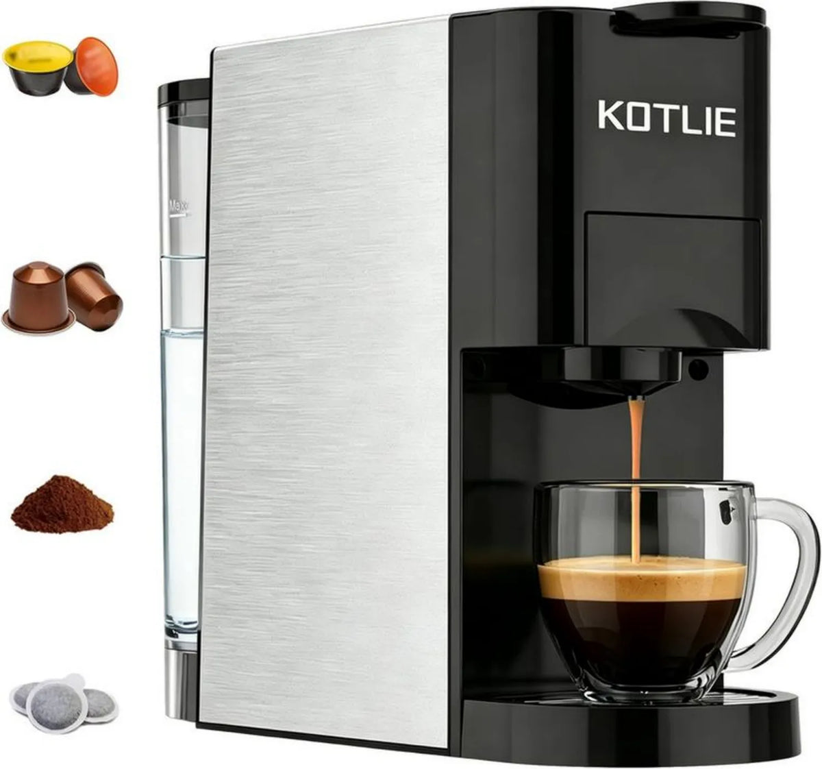 Wielofunkcyjny ekspres do kawy 19 barów kompatybilny z kapsułkami Nespresso, Dolce Gusto, L'OR, Starbucks i ESE