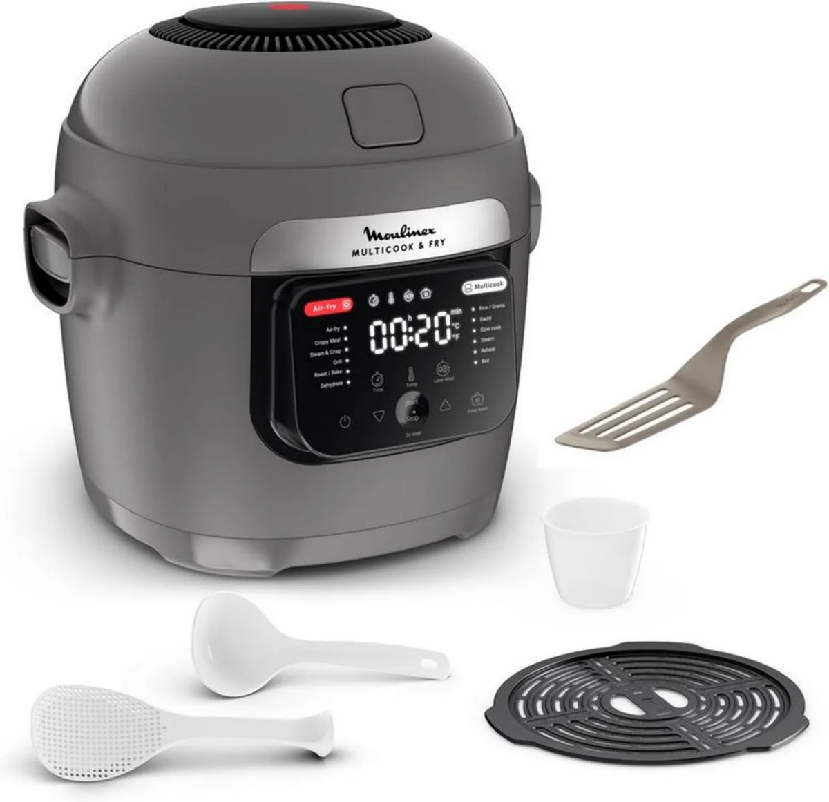 Moulinex Multicook i Fry Air, 12 programów, 6L, szary, z akcesoriami