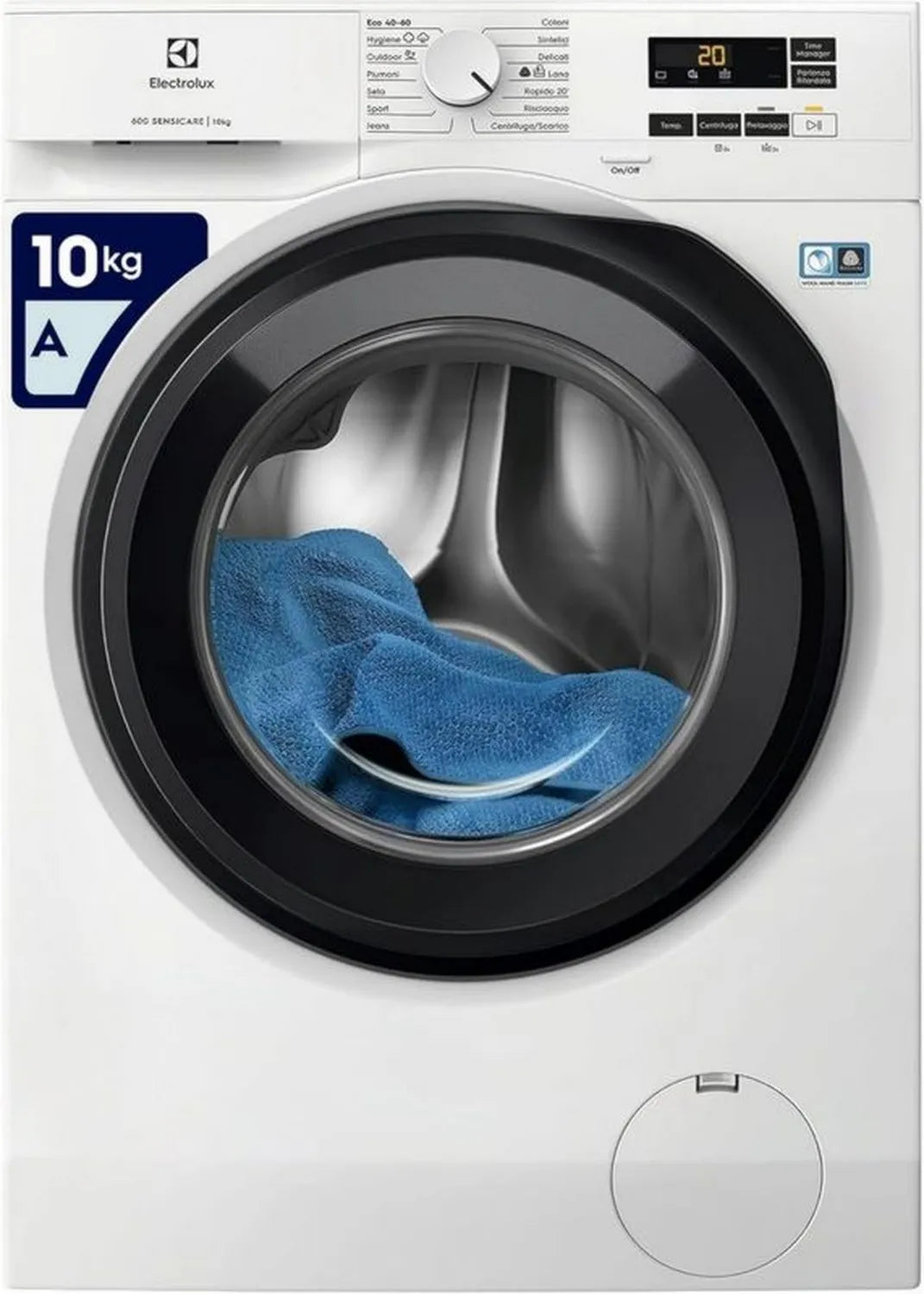 Pralka Electrolux EW6F110G, seria 600, SensiCare, 10 kg, 1351 obr/min, higiena i szybkie pranie, 847x597x636 mm, biała, klasa energetyczna B