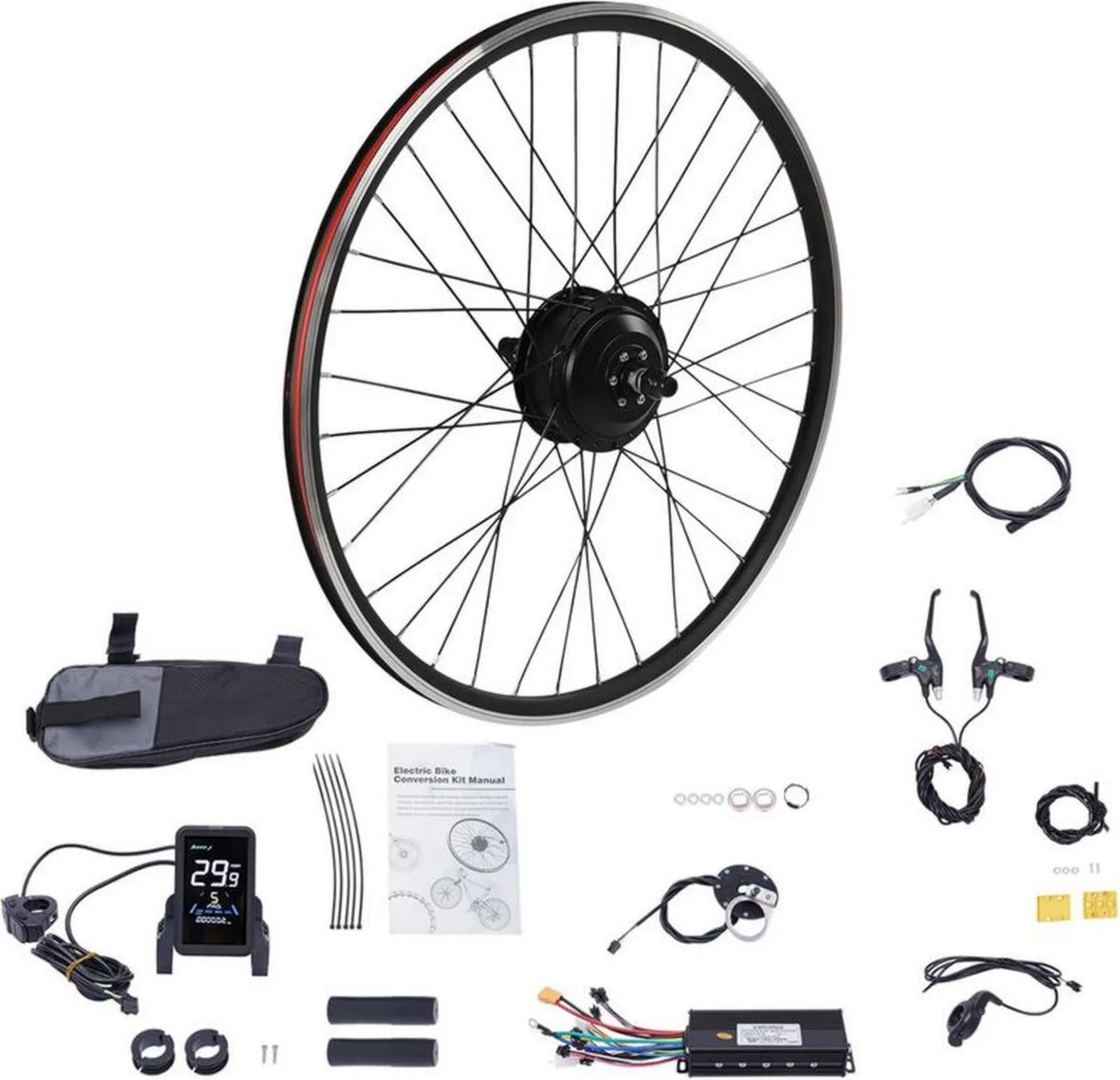 Elektryczny zestaw konwersji roweru 500W/1000W, 28-29 cali, z LCD i kontrolerem