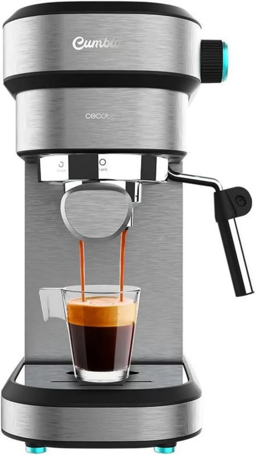 Cecotec Ekspres do Kawy Cafelizzia 890 Szary, 1350W, System Thermoblock, 20 Barów, Auto Tryb, Dysza do Spieniania Mleka, Pojemność 1,2L