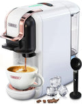 HIBREW H2B wielofunkcyjny ekspres kapsułkowy 5 w 1, obsługa DG/Nes/ES, na kawę mieloną, automatyczne wyłączanie, idealne do espresso, biały