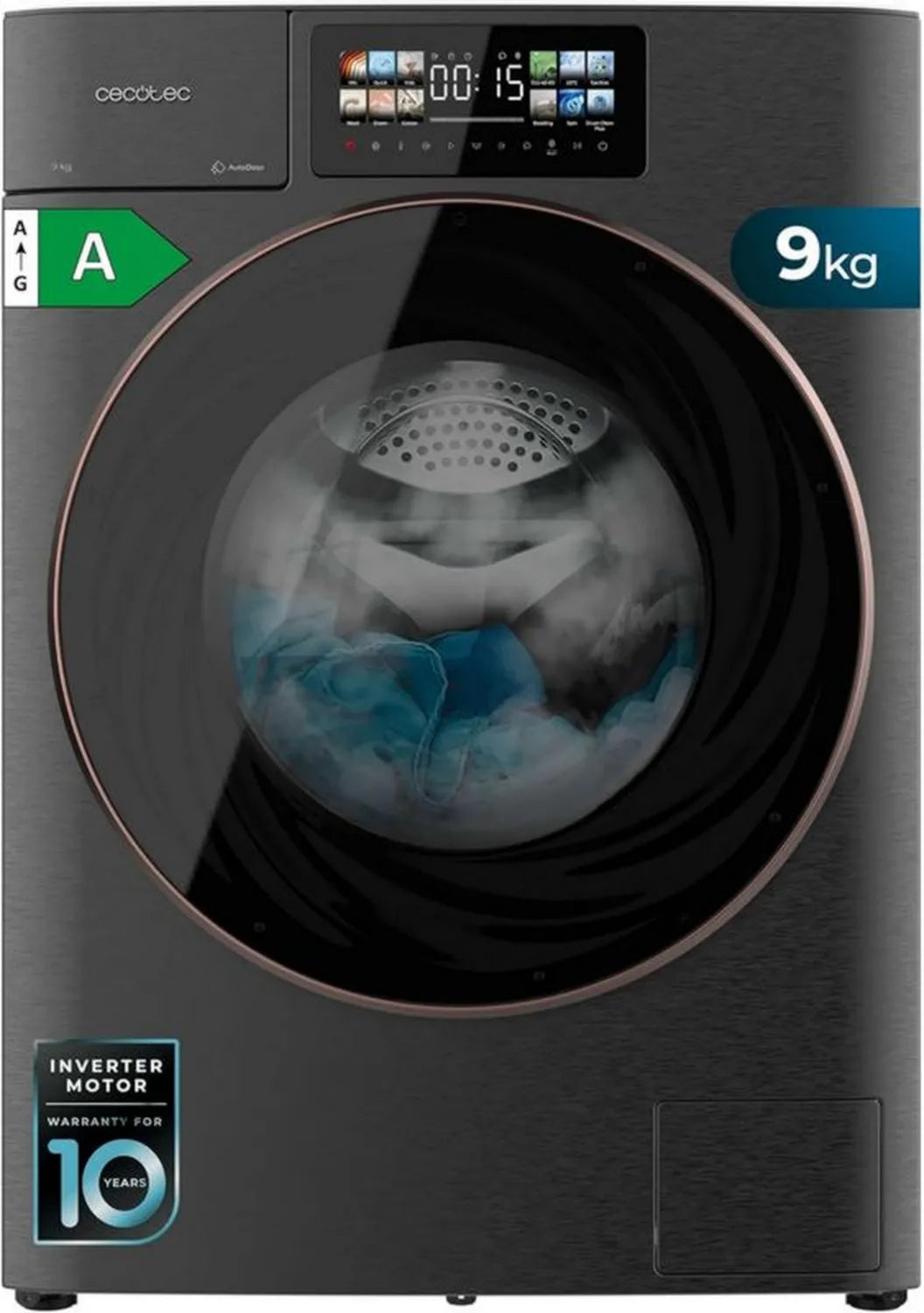 Cecotec Pralka 9 kg 1400 obr./min Bolero DressCode 9950 z Automatycznym Dozowaniem i Inwerterem