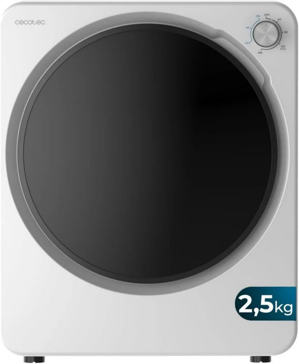 Cecotec Bolero DressCode Dry 3150V Compact Dryer, 2,5 kg, 950 W, 6 Trybów, Program ECO, Szybkie Suszenie, Biała