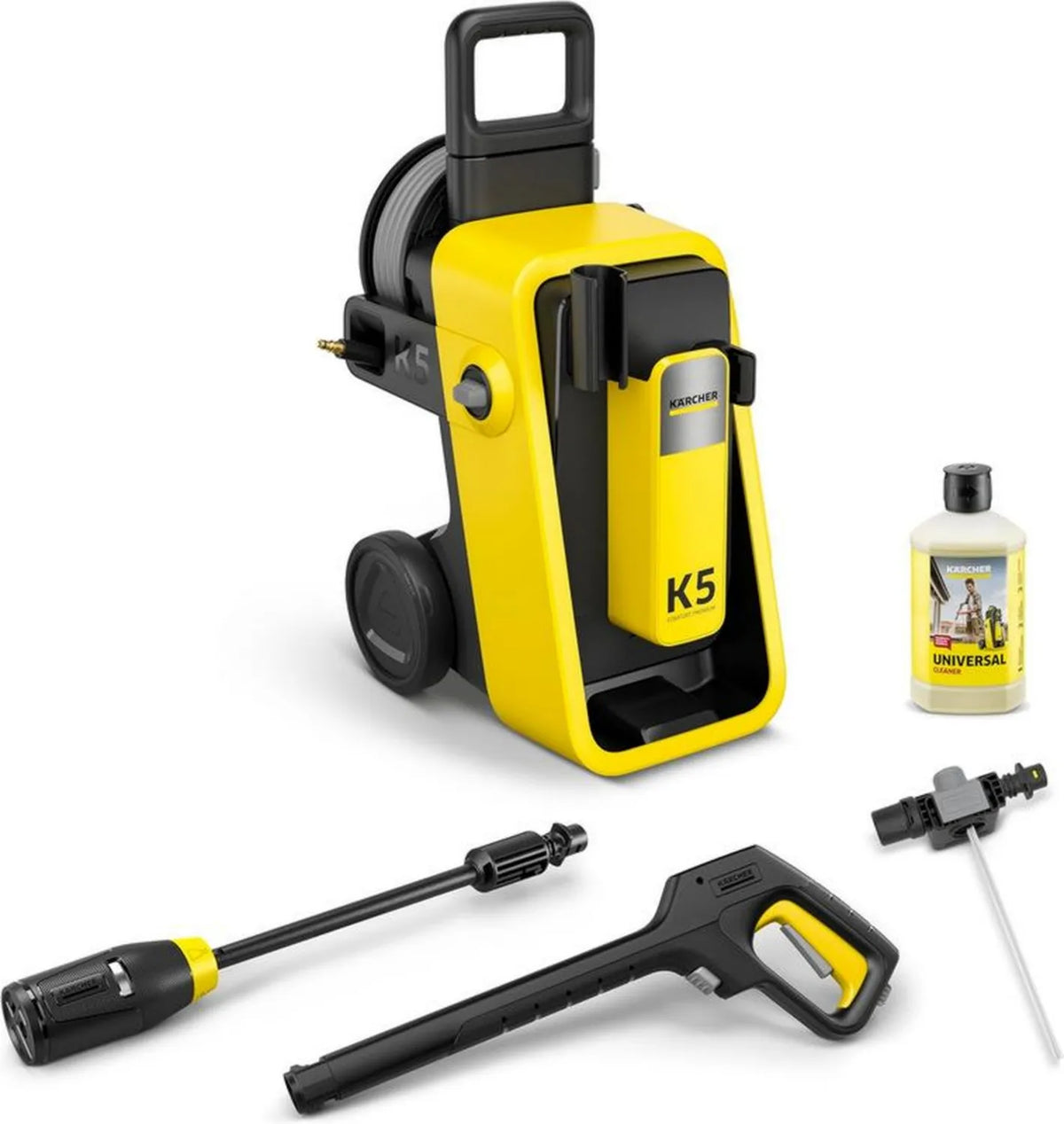 Kärcher myjka ciśnieniowa K 5 Premium, 145 bar, 500 l/h, 40 m²/h, elastyczny wąż, bęben, Multi Jet 4-w-1