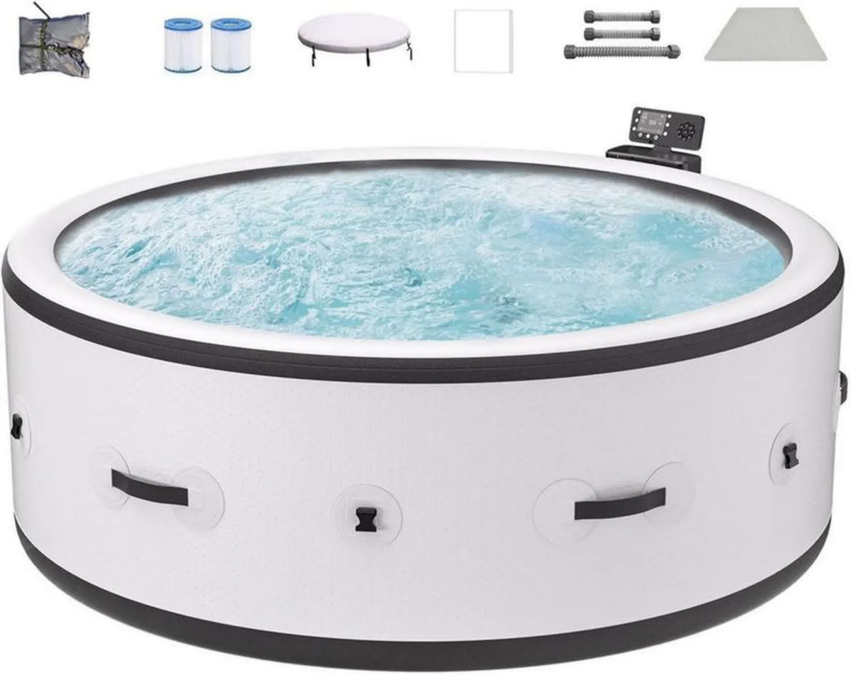 Zewnętrzna wanna spa z hydromasażem dla 4-6 osób, 180 dysz bąbelkowych, pompa i pokrywa izolacyjna