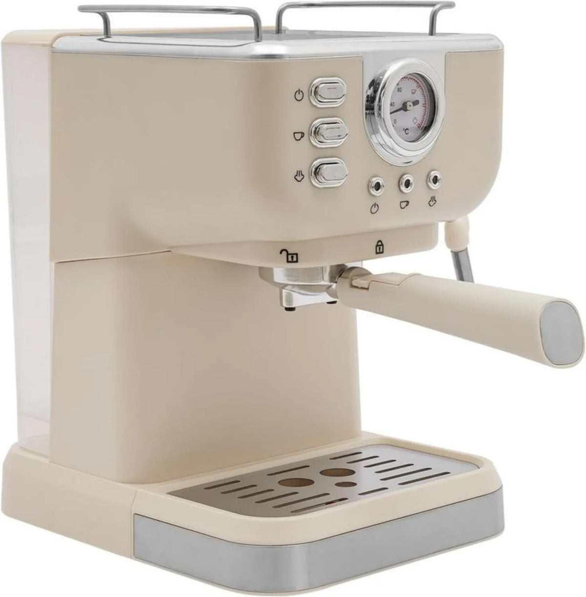 Półautomatyczny ekspres do kawy 1050W, 20 bar, 1.5l, idealny do espresso, latte i cappuccino, biały