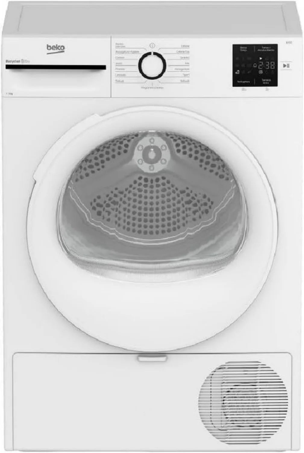 Beko BMT93EW 9 kg Pralka, Klasa D, Wyświetlacz Cyfrowy, Asynchroniczny Silnik, Biała