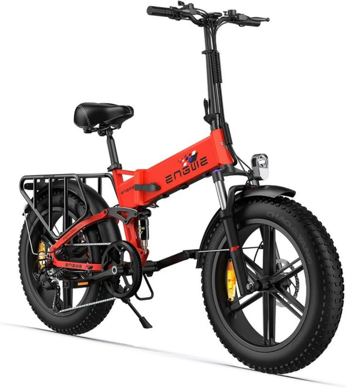 ENGWE Rower Elektryczny Składany 250W, Grube Opony 20x4.0, 7 Biegów, Zasięg do 100km